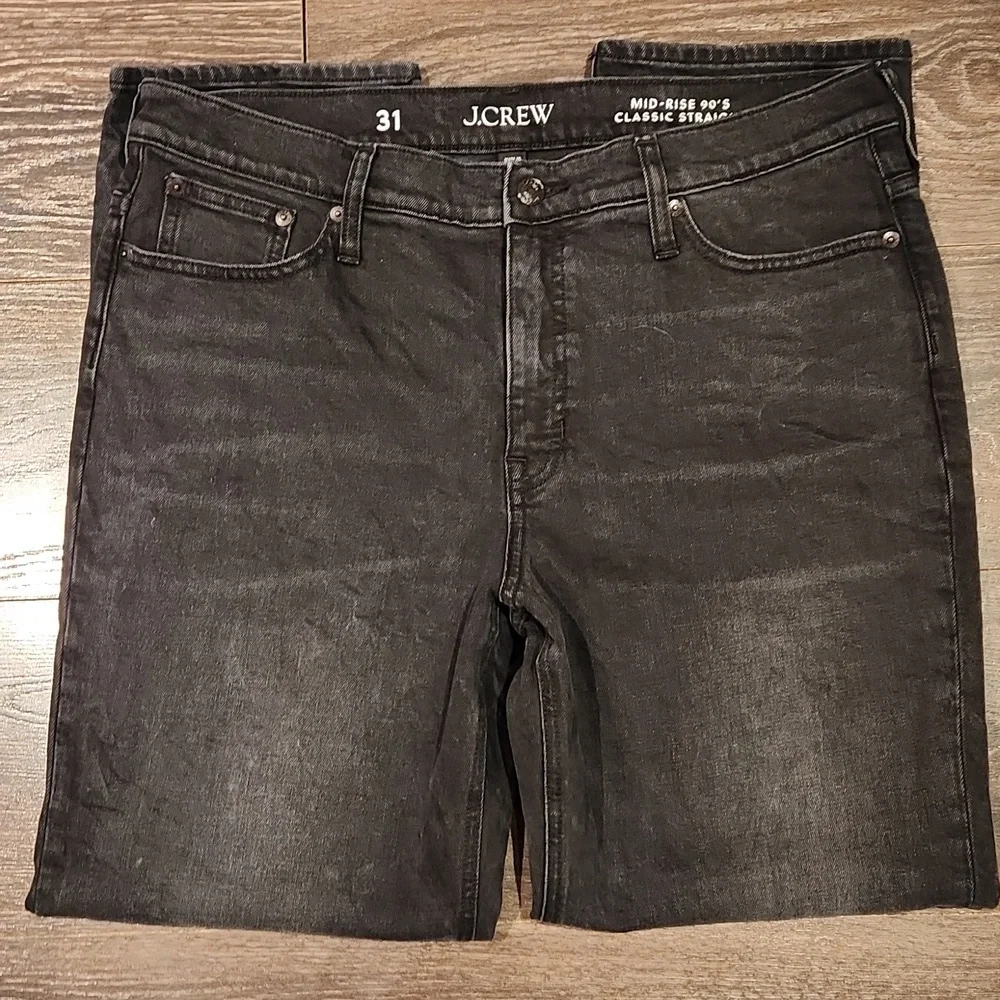 ❤️ J CREW 90s MID-RISE CLASSIC STRAIGHT JEANS, CHARCOAL WASH, 12 (31)